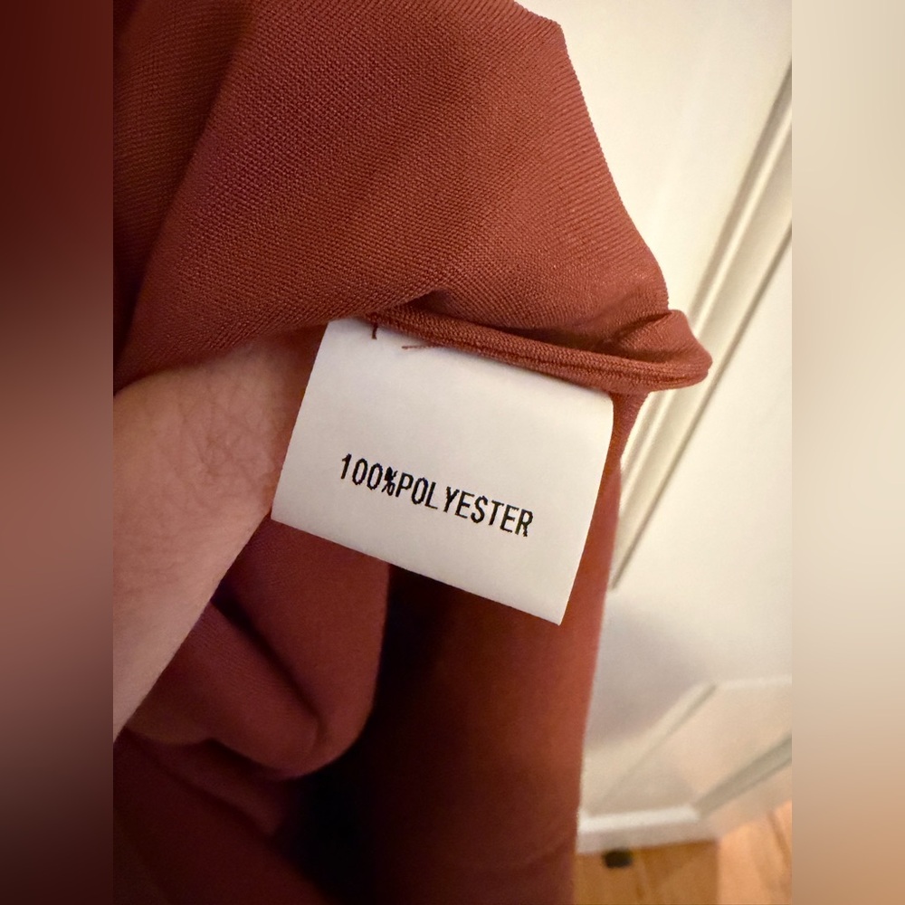 Petal & Pup Cyprus Rust Satin Midi Dress Size 2 Cowl Neck Slip Wedding Guest — image 8 of 8